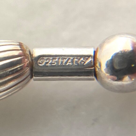 Sterling Silver 925 Italy Ball Beaded Flexible Cuff Bracelet Sz 6.75" - Picture 8 of 16